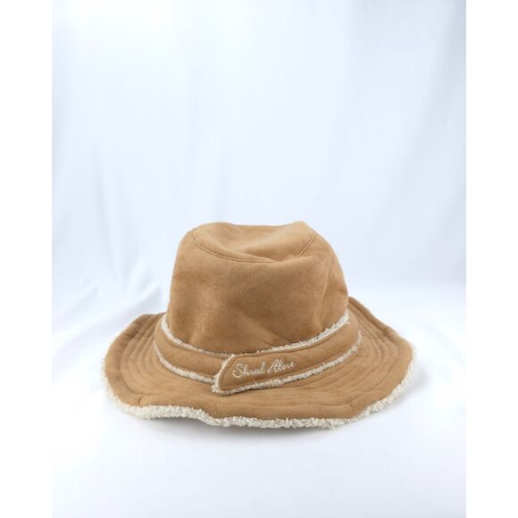 Y2K Styled Faux Suede Shred Alert Bucket Hat Wired Brim Hibiscus Flower - Picture 4 of 14